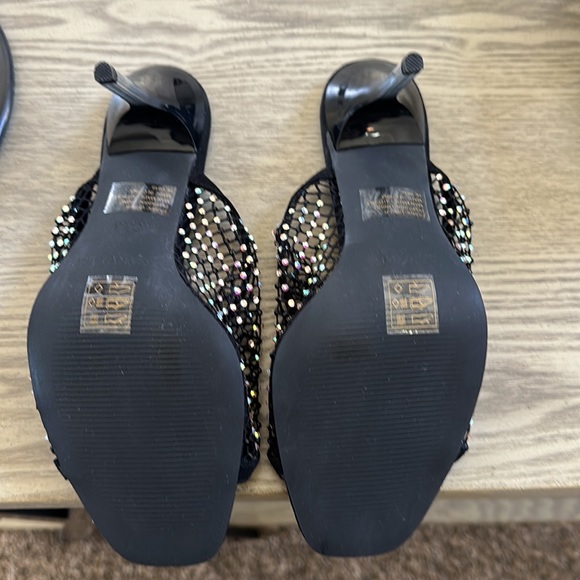 Black Bling Rhine Stone Fishnet Heel - Picture 8 of 8